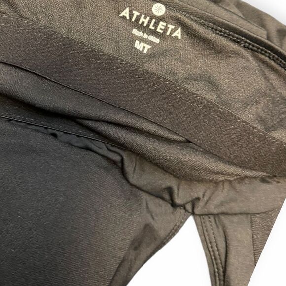 ATHLETA Women’s Black Shirrendipity Halter Tankini Swim Top Size Medium Tall (MT - Picture 5 of 8